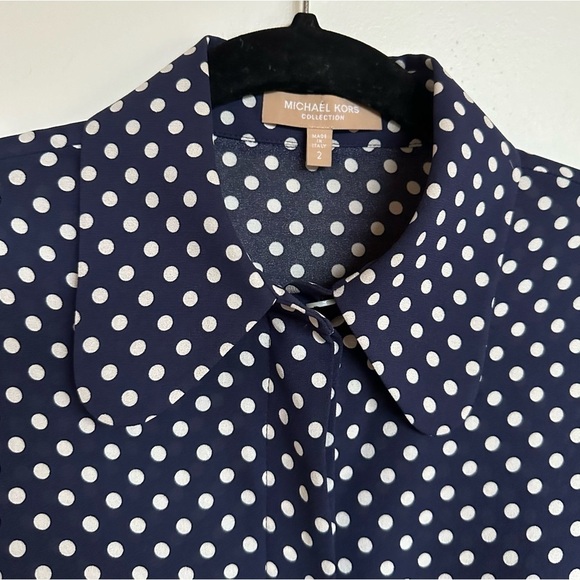 Michael Kors Collection Silk Polka Dot Blouse 2 - Picture 3 of 10